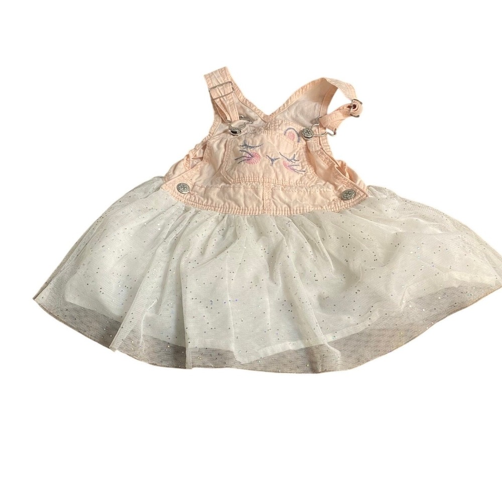 OshKosh B'gosh bunny spring pink tutu toddler overalls SIZE 2T